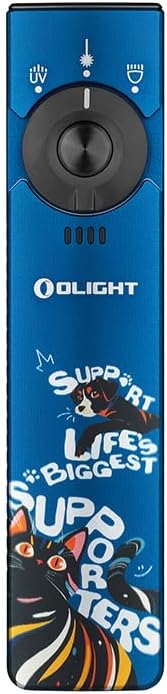 OLIGHT Arkfeld Pro Rechargeable EDC Flat Flashlight with Green Beam, UV and White LED Combo, 1300 Lumens Portable Pocket Lights, Triple Sources for Outdoors Emergency Working (Paw Edition)