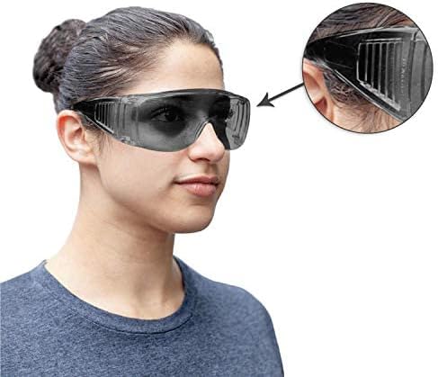 BISON LIFE Diamont Vented Over Glasses Safety Glasses | Meets ANSI Z87.1, Impact Resistant Polycarbonate Lens