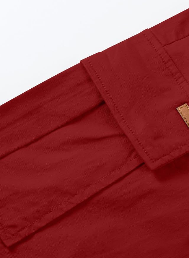 JMIERR Mens Casual Twill Cargo Shorts Cotton Drawstring Classic Cargo Stretch Short with 6 Pockets