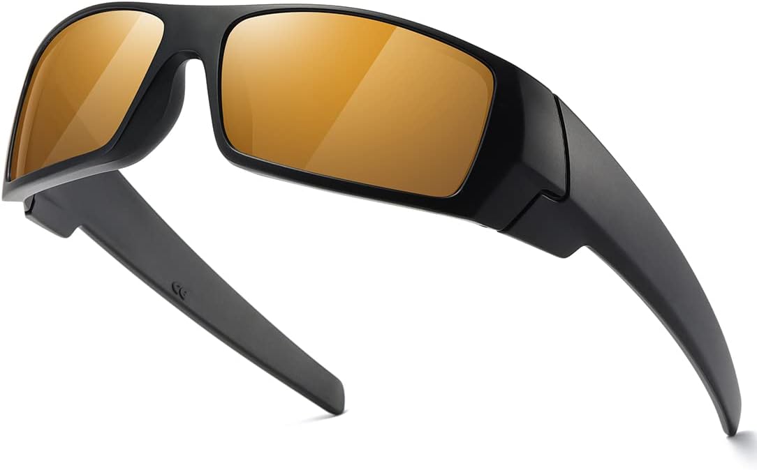 Polarized Sunglasses Men Womens Trendy Retro Sports Rectangular Wrap Around Vintage Shot Shield