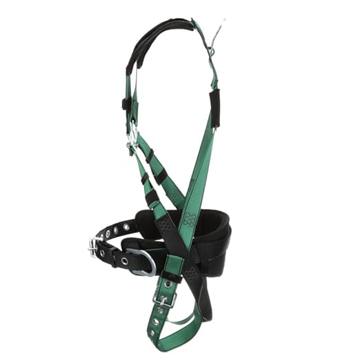 MSA 10197364 V-Form Construction Harness - Standard (Medium), D-Ring Configuration: Back/Hip, Tongue Buckle Leg Straps, With Shoulder Padding, Full Body Harness