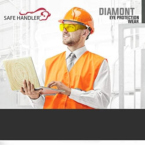 BISON LIFE Diamont Vented Over Glasses Safety Glasses | Meets ANSI Z87.1, Impact Resistant Polycarbonate Lens
