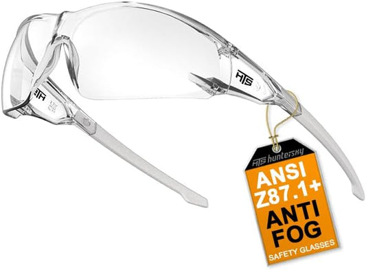 ANSI Z87.1 Anti-Fog Wrap-Around Clear Safety Glasses, Pickleball lab chemistry goggles with Scratch Resistant