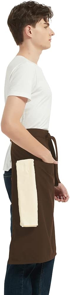 PINDUNCHEF Unisex Two Pocket Bbq Bistro Waiter CookingApron Waterproof Stain Resistant Waist apron