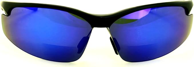 V.W.E. Bifocal High Performance Protective Safety Glasses Light Mirror Tint Bifocal - Reader - Sunglasses (Blue Mirror, 2.00)