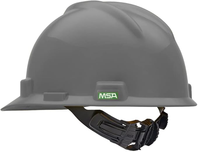 MSA V-Gard Cap Style Safety Hard Hat Suspension | Polyethylene Shell, Superior Impact Protection, Self Adjusting with Crown Straps | 1-Touch Suspension