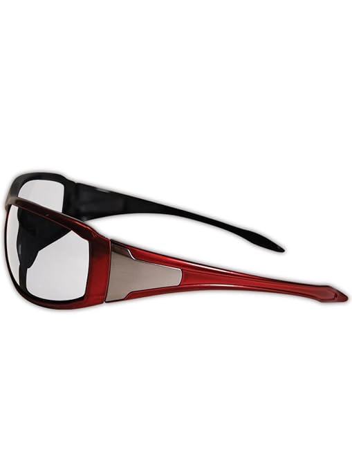 MAGID Protective Eyewear with Red Metallic Frame, 1 Pair, Y90RBAFC