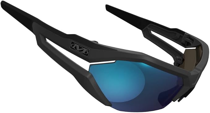 Mechanix Wear: Vision Type-V Safety Glasses with Advanced Anti Fog, Scratch Resistant, Half Framed Protective Eyewear, Lightweight Glasses with Adjustable Arms and Nose (Blue Mirror Lens)