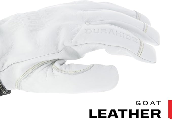 Mechanix Wear: Pulse TIG Welding Gloves, Durahide Goat Leather, Work Gloves with Glide Resistance, Added Durability, Rollover Fingertips for Improved Dexterity, Safety Gloves (White, Medium)