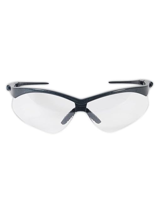 MAGID Wraparound Safety Glasses | Hard Coated Lightweight Sporty Designed Safety Glasses with a Soft TPR Nose Pad and Temple Tips (3 Pair), Black Frame | Grey Lens