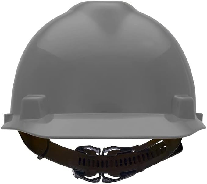 MSA V-Gard Cap Style Safety Hard Hat Suspension | Polyethylene Shell, Superior Impact Protection, Self Adjusting with Crown Straps | 1-Touch Suspension