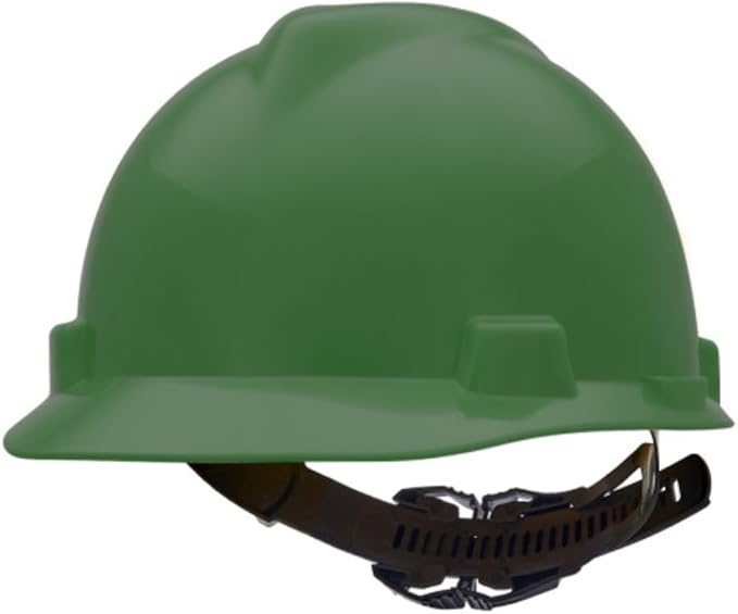 MSA V-Gard Cap Style Safety Hard Hat Suspension | Polyethylene Shell, Superior Impact Protection, Self Adjusting with Crown Straps | 1-Touch Suspension