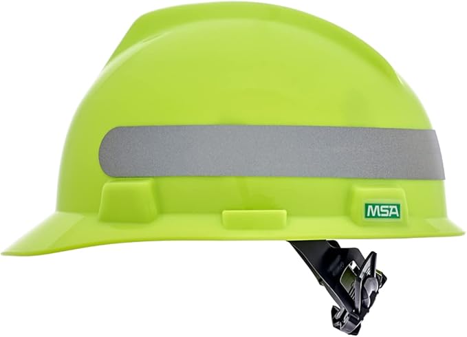 MSA V-Gard Cap Style Safety Hard Hat Suspension | Polyethylene Shell, Superior Impact Protection, Self Adjusting with Crown Straps | 1-Touch Suspension