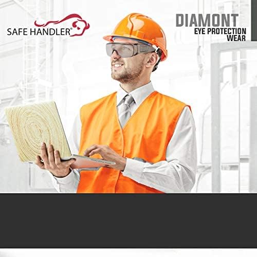 BISON LIFE Diamont Vented Over Glasses Safety Glasses | Meets ANSI Z87.1, Impact Resistant Polycarbonate Lens