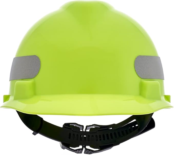 MSA V-Gard Cap Style Safety Hard Hat Suspension | Polyethylene Shell, Superior Impact Protection, Self Adjusting with Crown Straps | 1-Touch Suspension