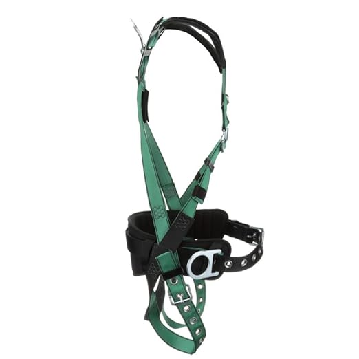 MSA 10197365 V-Form Construction Harness - Extra Large, D-Ring Configuration: Back/Hip, Tongue Buckle Leg Straps, With Shoulder Padding, Full Body Harness