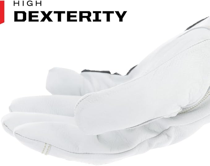 Mechanix Wear: Pulse TIG Welding Gloves, Durahide Goat Leather, Work Gloves with Glide Resistance, Added Durability, Rollover Fingertips for Improved Dexterity, Safety Gloves (White, Medium)