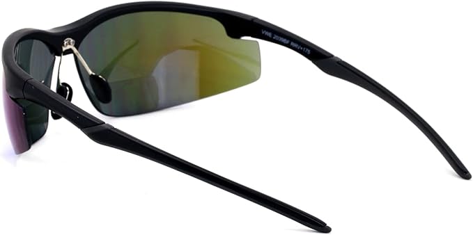 V.W.E. Bifocal High Performance Protective Safety Glasses Light Mirror Tint Bifocal - Reader - Sunglasses (Blue Mirror, 1.00)