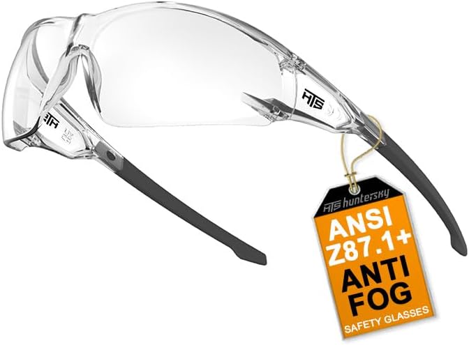 ANSI Z87.1 Anti-Fog Wrap-Around Clear Safety Glasses, Pickleball lab chemistry goggles with Scratch Resistant