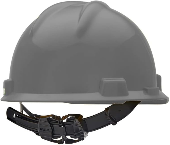 MSA V-Gard Cap Style Safety Hard Hat Suspension | Polyethylene Shell, Superior Impact Protection, Self Adjusting with Crown Straps | 1-Touch Suspension