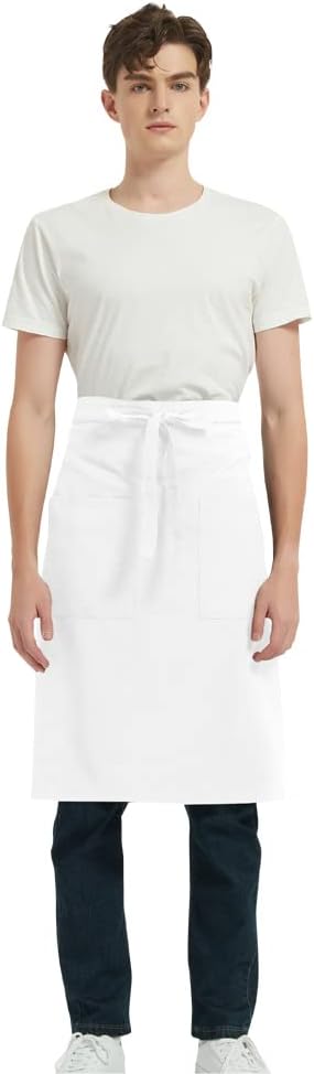 PINDUNCHEF Unisex Two Pocket Bbq Bistro Waiter CookingApron Waterproof Stain Resistant Waist apron