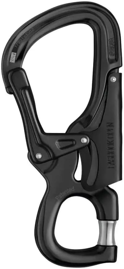 PETZL, EASHOOK Open Carabiner, Black, Automatic