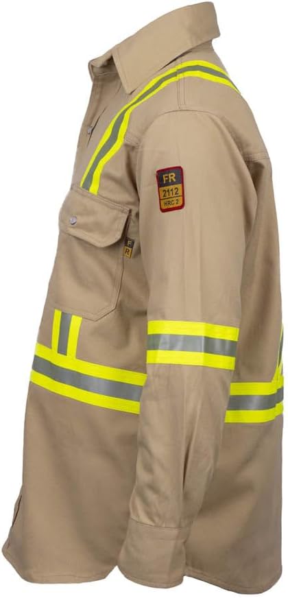 Flame Resistant High Visibility Hi Vis FR Shirt - 100% C - 7 oz