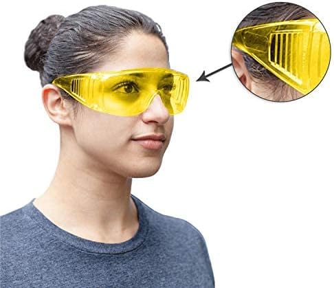 BISON LIFE Diamont Vented Over Glasses Safety Glasses | Meets ANSI Z87.1, Impact Resistant Polycarbonate Lens