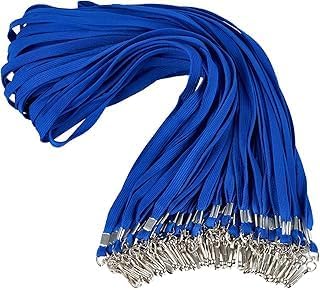 Safety Breakaway Lanyard with J-Hook – Flat Bulk Lanyards for ID Badges, Name Tags & Card Holders – 50 Pack Premium Cruise, Work, School Lanyards for Women & Men – Blue, Breakaway for Safety
