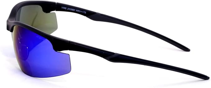 V.W.E. Bifocal High Performance Protective Safety Glasses Light Mirror Tint Bifocal - Reader - Sunglasses (Blue Mirror, 2.00)