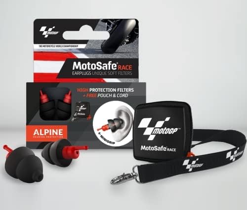 Alpine MotoSafe Race MotoGP™ - Motorcycle Ear Plugs for Wind Noise Reduction - 20dB - Ultra Soft Comfortable Motorcycle Hearing Protection - 1 Pair