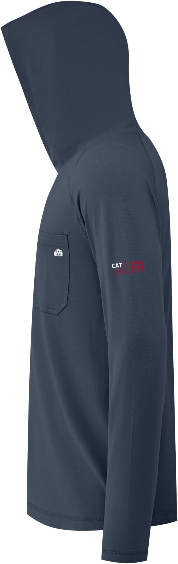 WORKWEYA FR Hooded Shirts 6OZ Lightweight FR Shirts for Men Thumb Hole Stretch NFPA2112 CAT2 Flame Resistant Hoodies