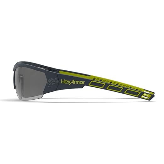 HexArmor MX250 Grey 23% tinted safety glasses for men and women | Anti-fog | Scratch resistant wrap around lenses | Adjustable side arms | Certified ANSI Z87 | 100% UV protected eyewear