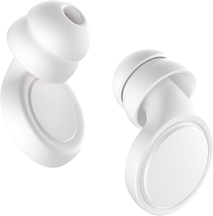 Ear Plugs for Sleeping Noise Cancelling, Soft Silicone Ear Plugs Hearing Protection 30dB, Reusable Earplugs for Concert, Festival, Sleep and Noise Sensitivity - White