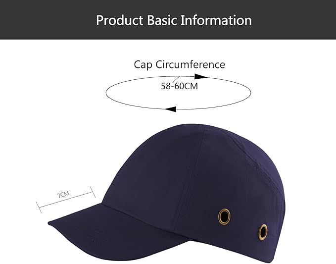 Lightweight Hard Hat Safety Bump Cap Safety Hard Hat Head Protection Cap Breathable Baseball Hat Style Comfortable Head Protection Hat for Work