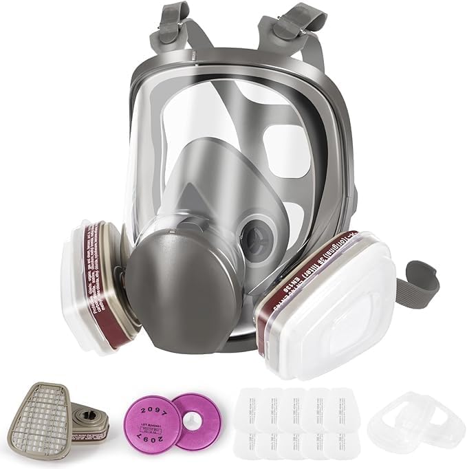 Respirator Mask with Filters - Reusable Gas Mask Against Organic Vapor Chemicals Spray Paint