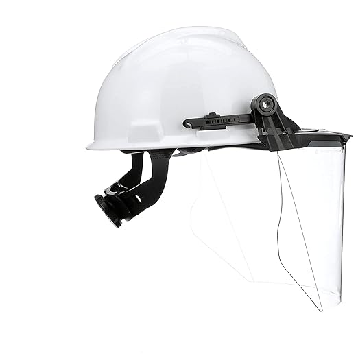 MSA 10118695 V-Gard Accessory System Kit, Includes: White V-Gard Cap, V-Gard Frame for Slotted Caps, Clear V-Gard Polycarbonate (PC) Visor, Superior Impact Protection