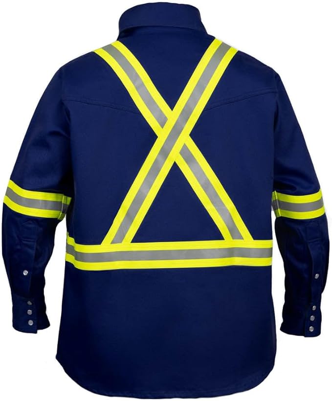 Flame Resistant High Visibility Hi Vis FR Shirt - 100% C - 7 oz