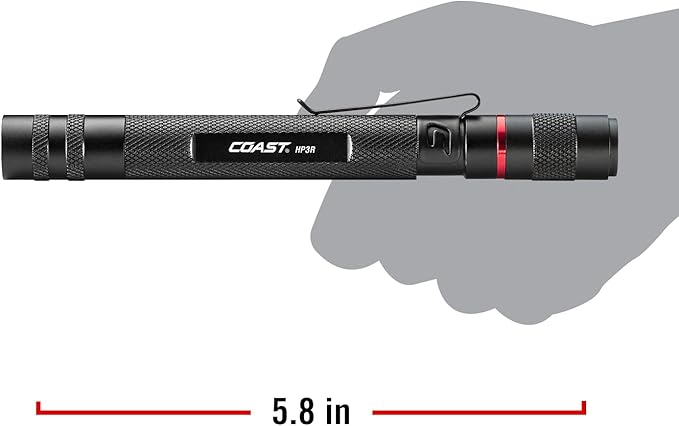 Coast HP3R 385 Lumen Rechargeable LED Penlight with Twist Focus, Green