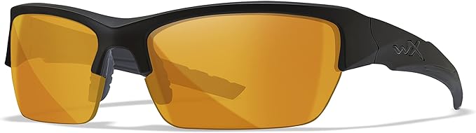 Wiley X WX Valor Tactical Sunglasses, Safety Glasses Shatterproof UV Eye Protection for Combat Shooting Matte Black Frames, Grey, Clear, and Light Rust Tinted Lenses, Ballistic Rated