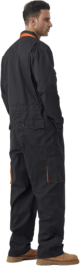 Men's Work Coverall Long Sleeves Overalls Mechanics Coveralls Workwear Jumpsuit with Multi Pockets