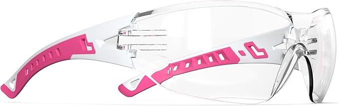 Safety Glasses with Clear Wraparound Lenses and Vented Frame