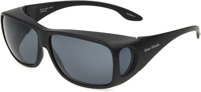 Dioptics unisex adult Solar Shield Stone Sunglasses Fits Over Sunglasses, Black, 57 mm US