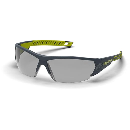 HexArmor MX250 Grey 23% tinted safety glasses for men and women | Anti-fog | Scratch resistant wrap around lenses | Adjustable side arms | Certified ANSI Z87 | 100% UV protected eyewear