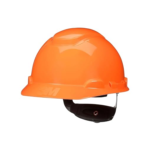 3M Hard Hat SecureFit H-706SFR-UV, Orange, Non-Vented Cap Style Safety Helmet with Uvicator Sensor, 4-Point Pressure Diffusion Ratchet Suspension, ANSI Z87.1