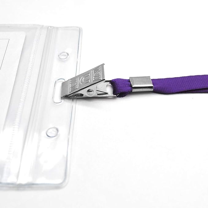 Bird Fiy Black Lanyards 100 Pack 34" Premium Lanyard Bulldog Clips Bulk Nylon Flat Lanyard with Badge Clip
