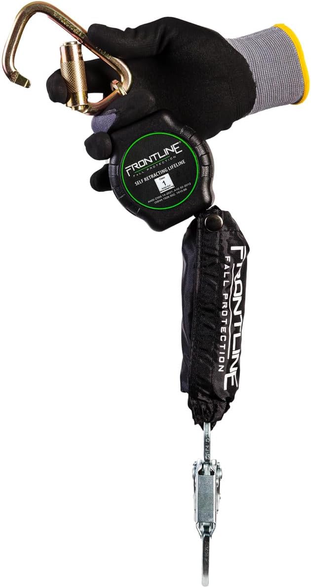 Frontline RPAS Aramid Fiber Web SRL | 6'-12' Single Leg | Steel Snap Hook | Lightweight & Compact | Durable Housing | Quick-Action Brake | 310 lbs Capacity | ANSI & OSHA Compliant (Pack 3)