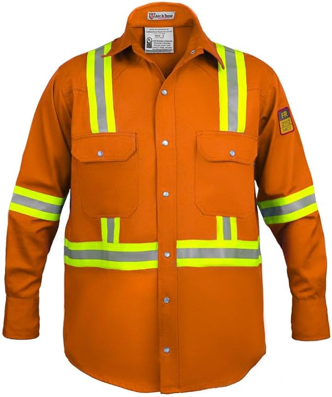 Flame Resistant FR High Visibility Hi Vis Shirt - 88% C/12% N - 7oz