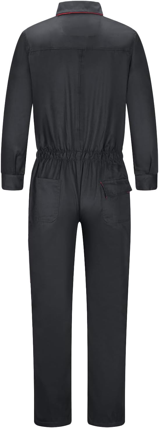 Men's Coveralls Mechanic Work Jumpsuit Multi Pockets Overalls Long Sleeve Workwear Coverall