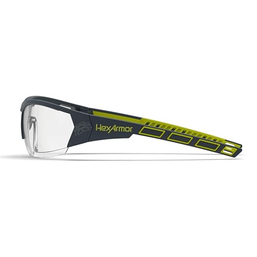 HexArmor MX250 Clear Safety Glasses for Men and Women | Anti-Fog | Scratch Resistant Wrap Around Lenses | Modern-Safety Glasses | Metal-Free | Certified ANSI Z87 | 100% UV Protected Eyewear